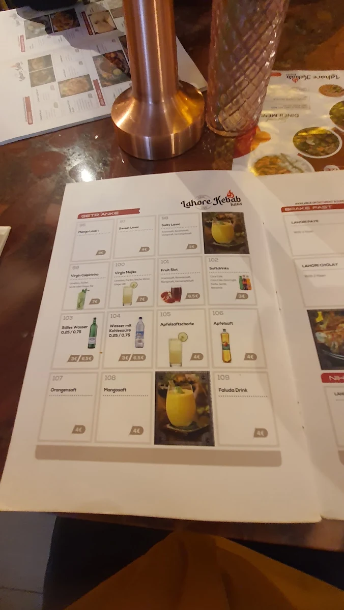 Speisekarte, Restaurant Lahore Kebab Haus