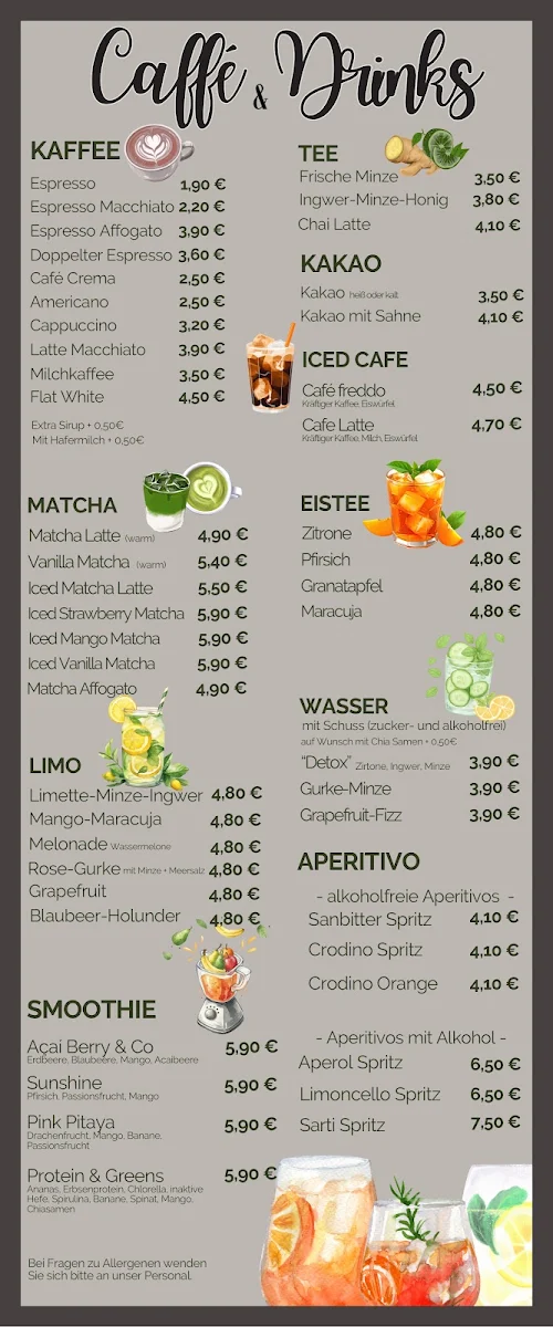 Speisekarte, Eiscafé Monti Bruchköbel