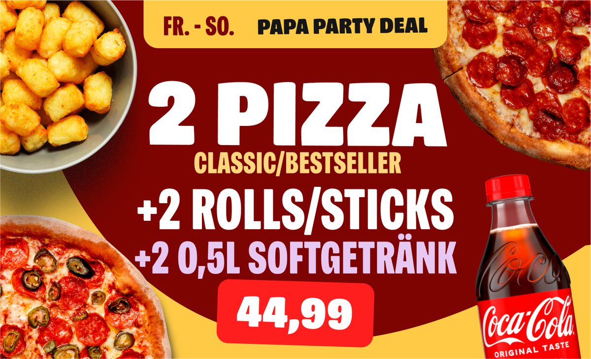 Speisekarte, Papa Johns Pizza