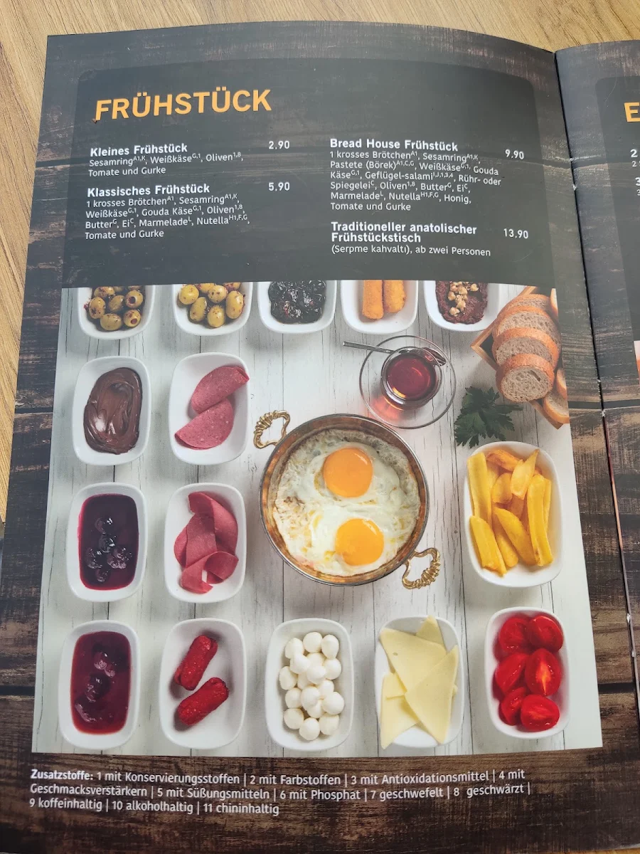 Speisekarte, Bread House Bremen
