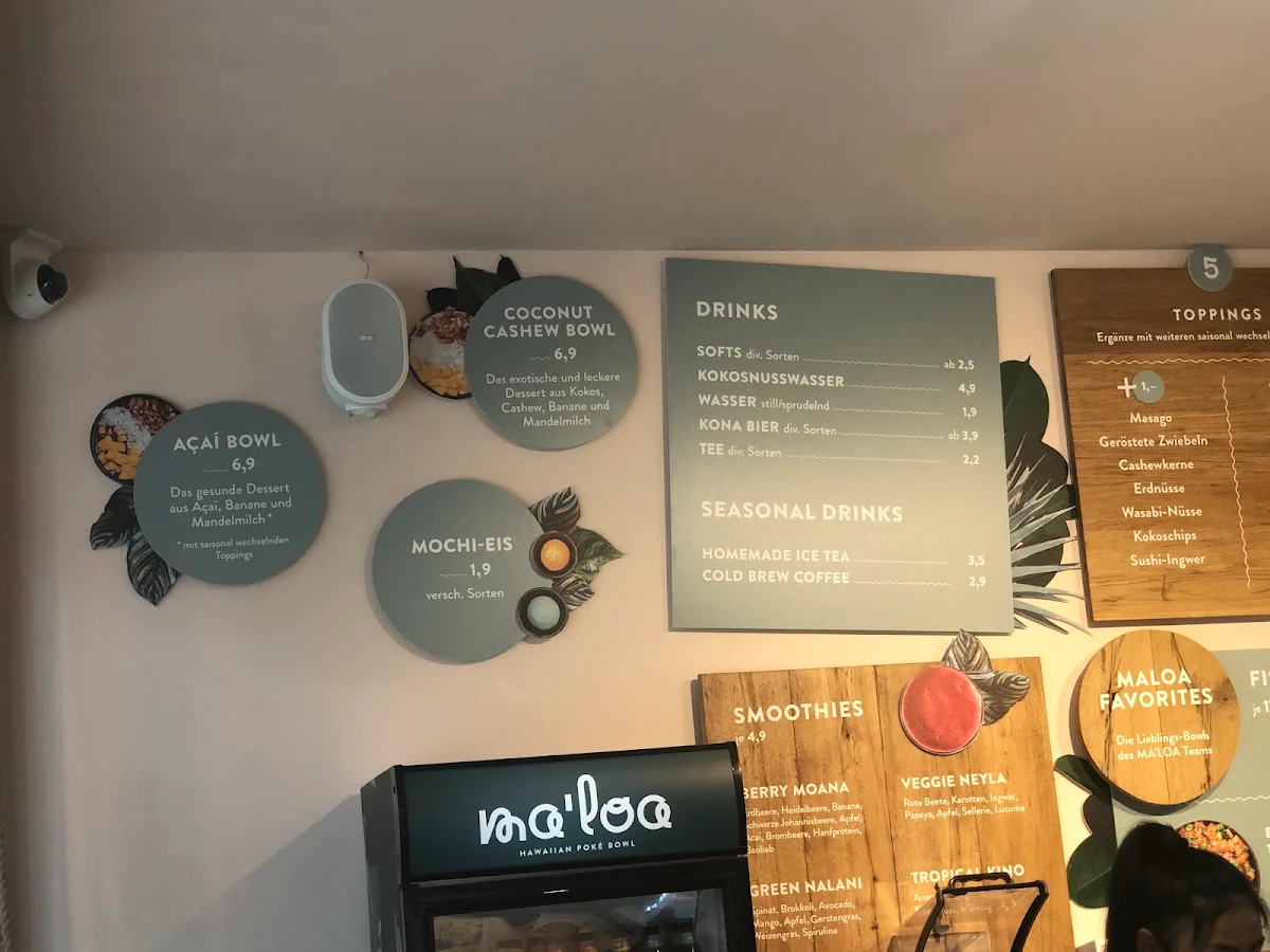 Speisekarte, MA'LOA Poké Bowl