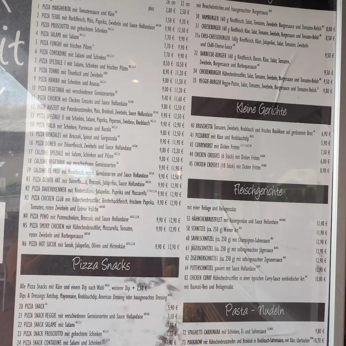 Speisekarte, Auszeit Bistro