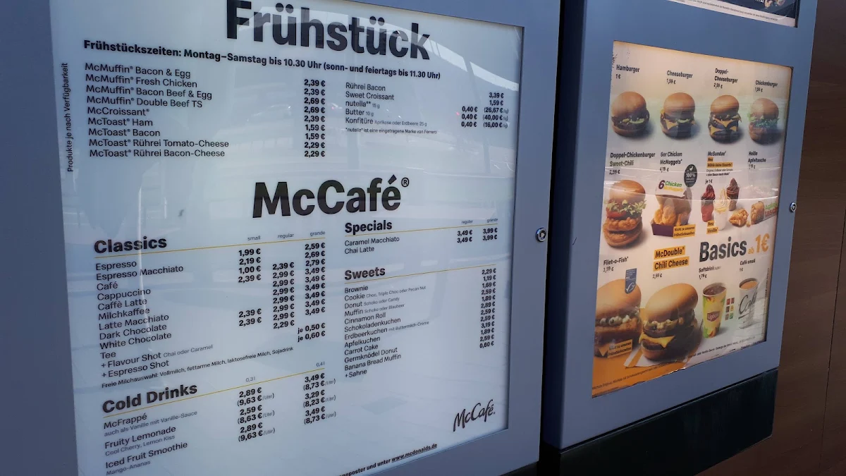 Speisekarte, McDonald's