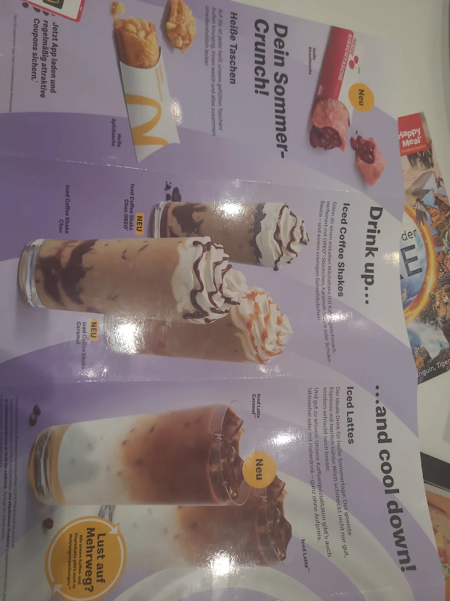Speisekarte, McDonald's