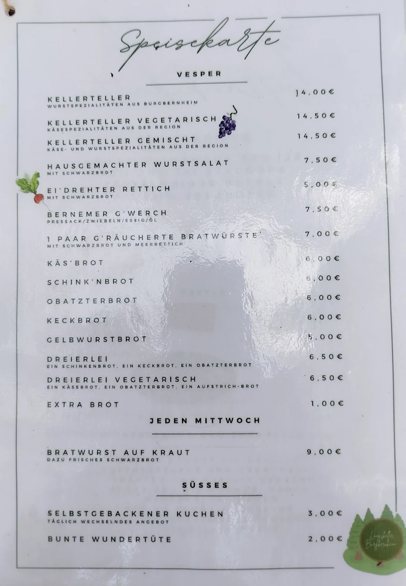 Speisekarte, Langskeller