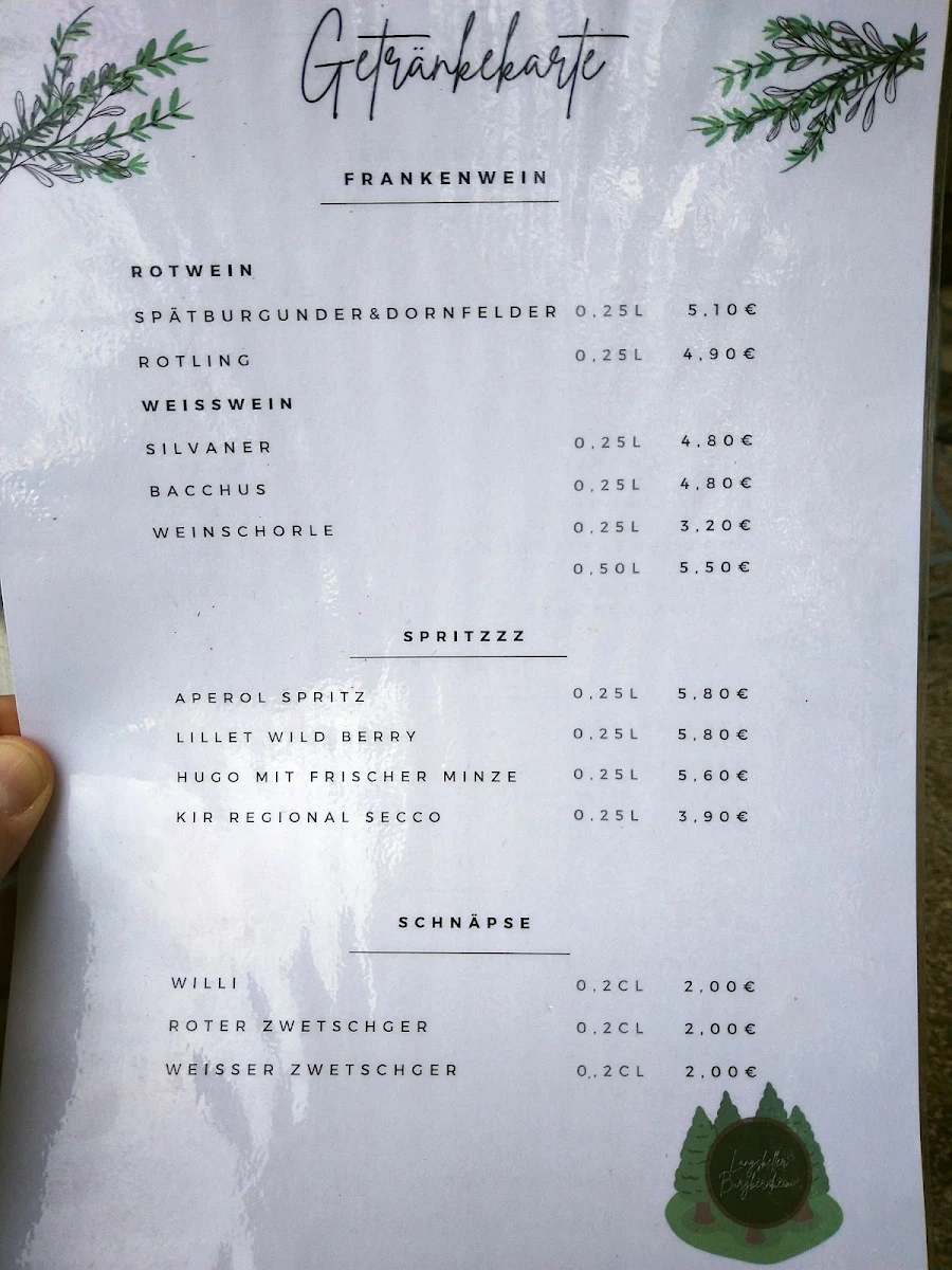 Speisekarte, Langskeller