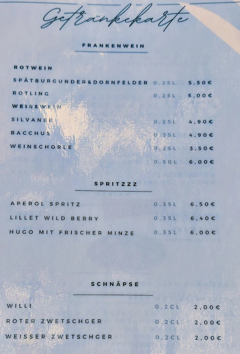 Speisekarte, Langskeller