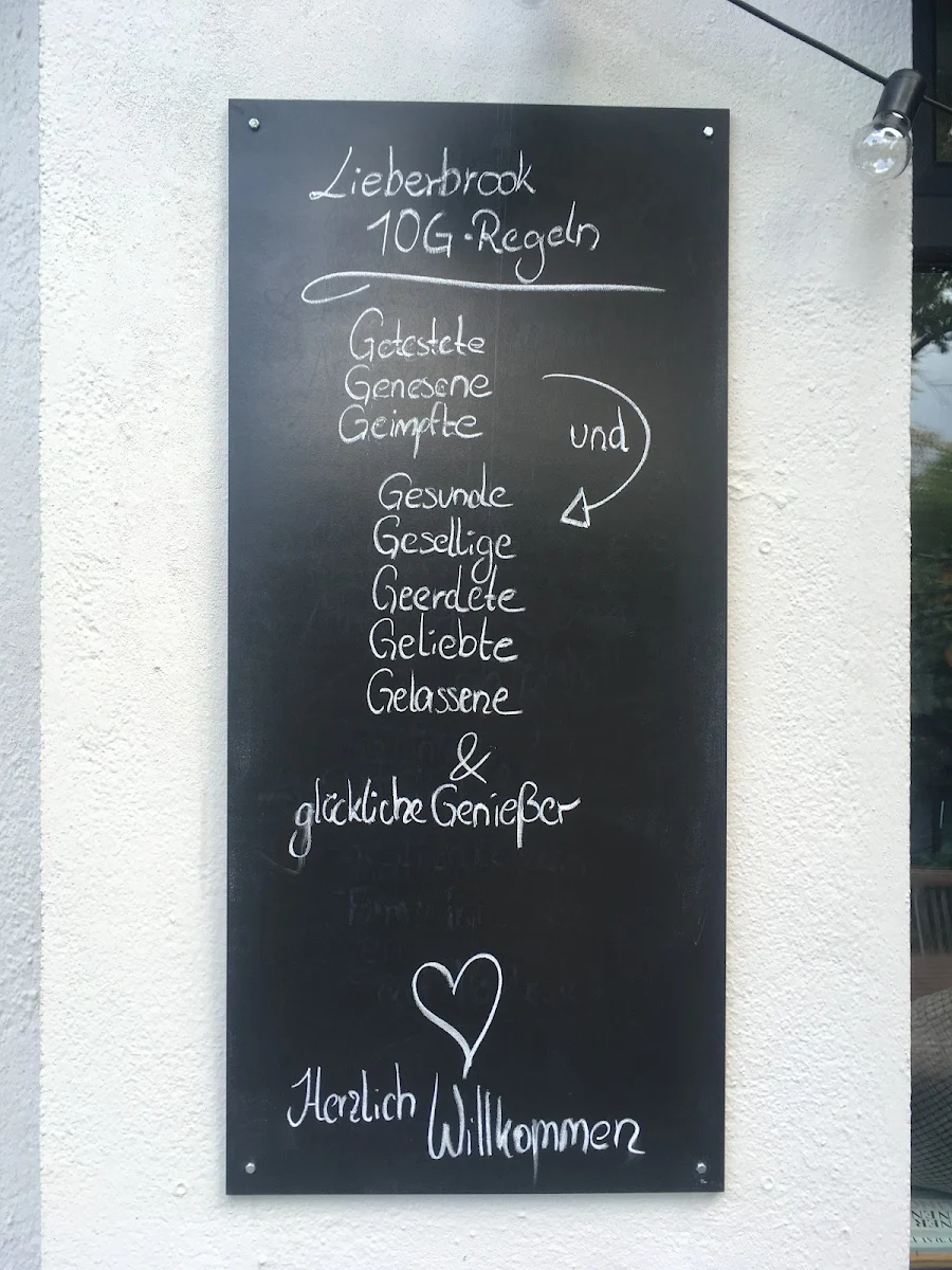 Speisekarte, Lieberbrook Café & Weinbar