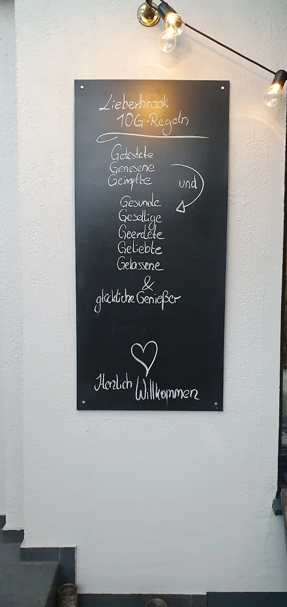 Speisekarte, Lieberbrook Café & Weinbar