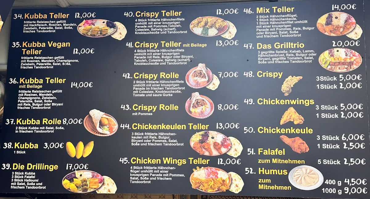 Speisekarte, Bei Osman - Holzkohlegrill