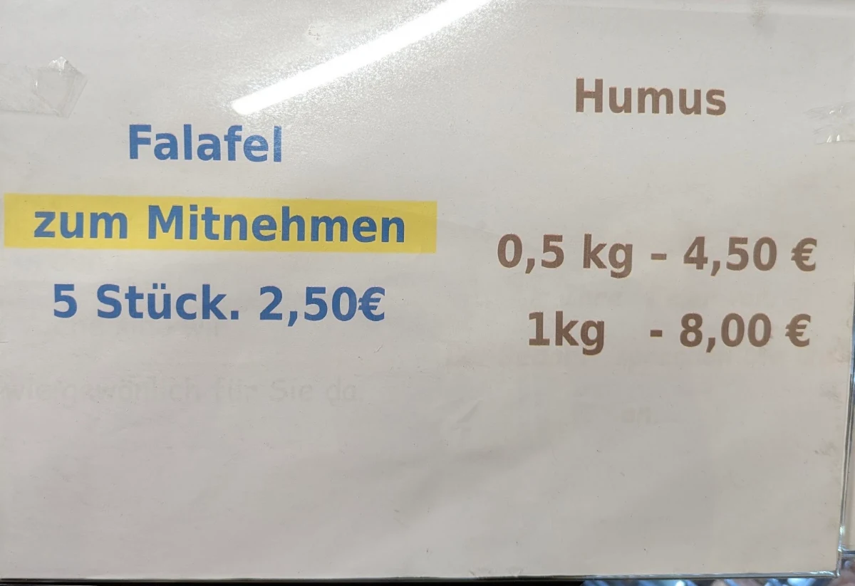 Speisekarte, Bei Osman - Holzkohlegrill