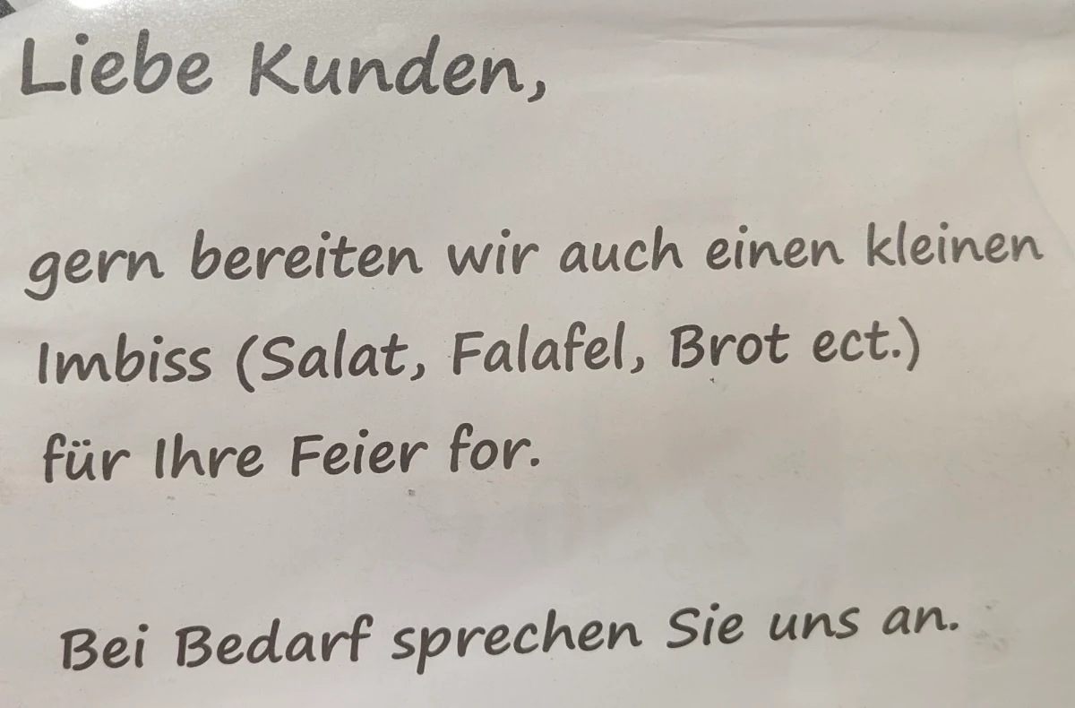 Speisekarte, Bei Osman - Holzkohlegrill