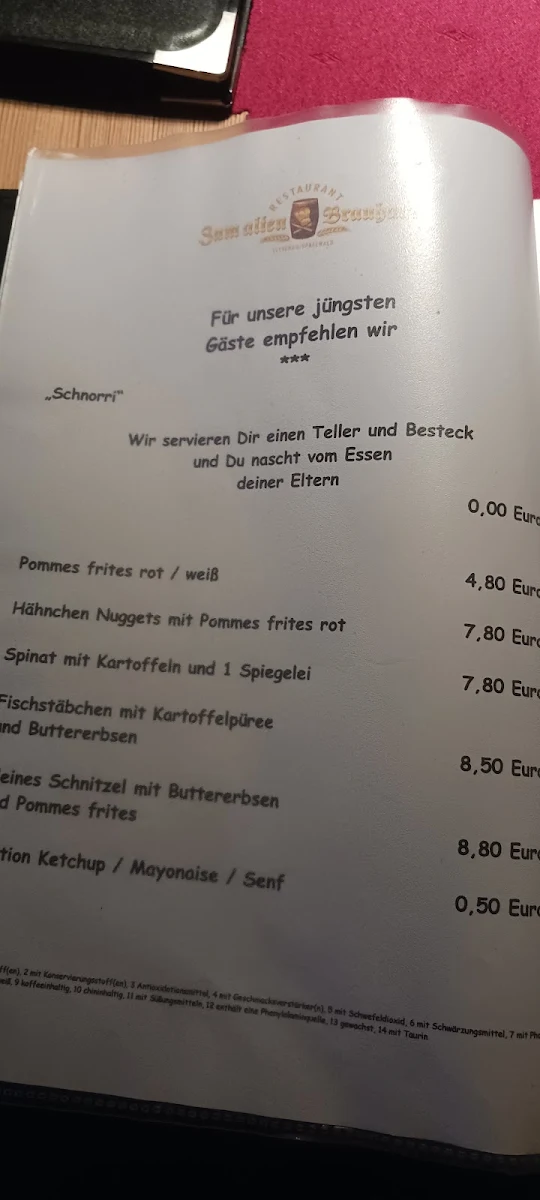 Speisekarte, Altes Brauhaus