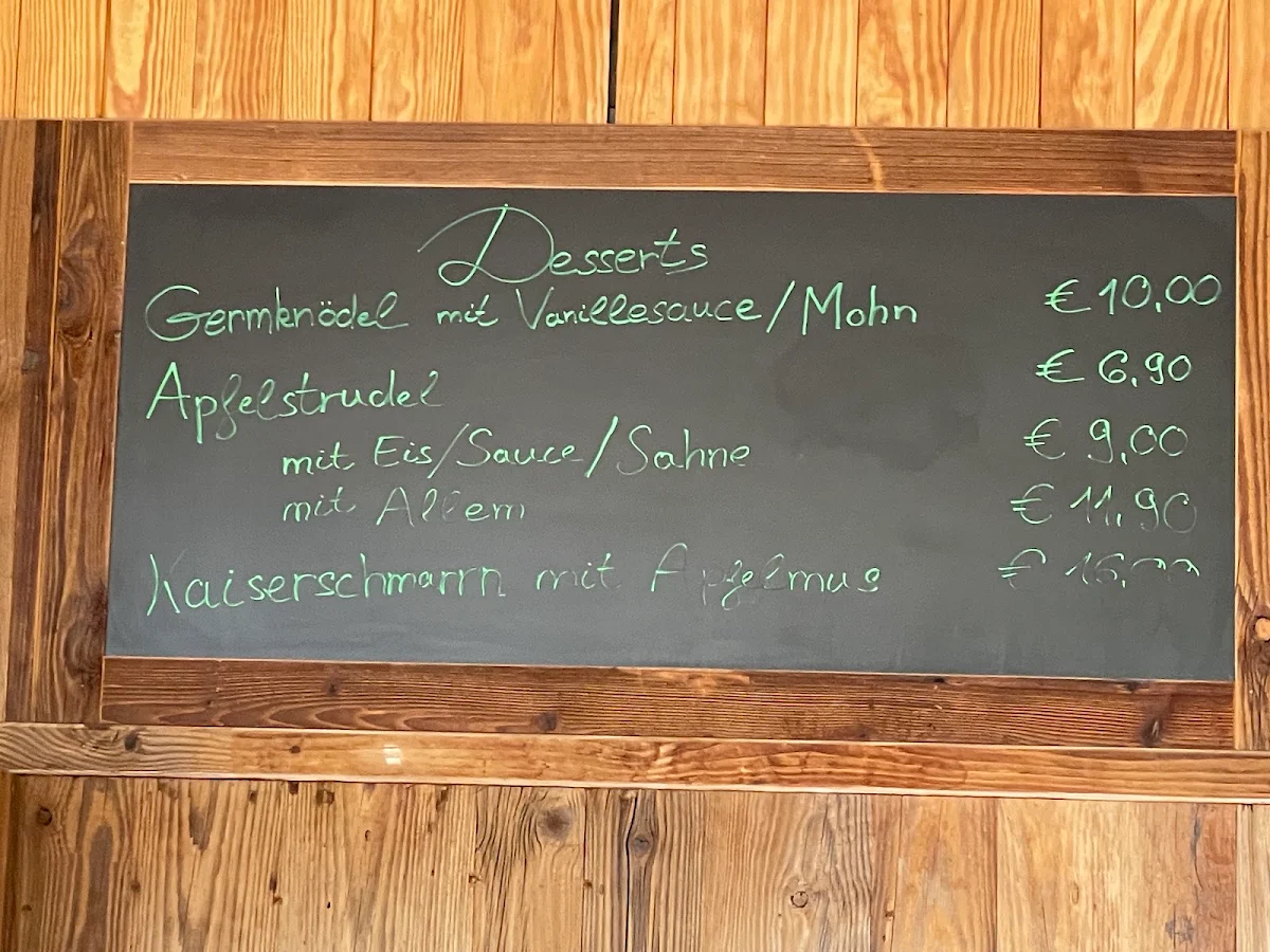Speisekarte, Panoramarestaurant Tegelberg - Schwangau