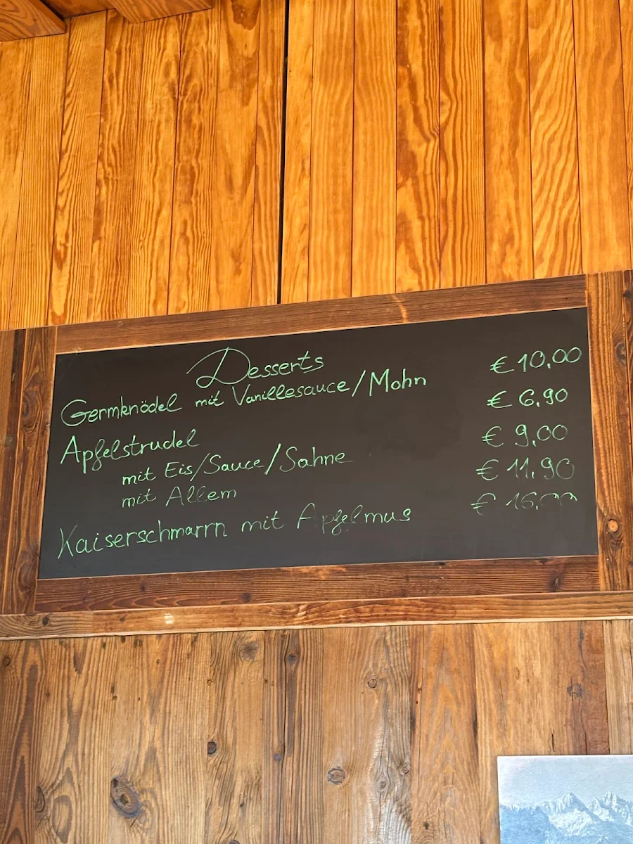 Speisekarte, Panoramarestaurant Tegelberg - Schwangau