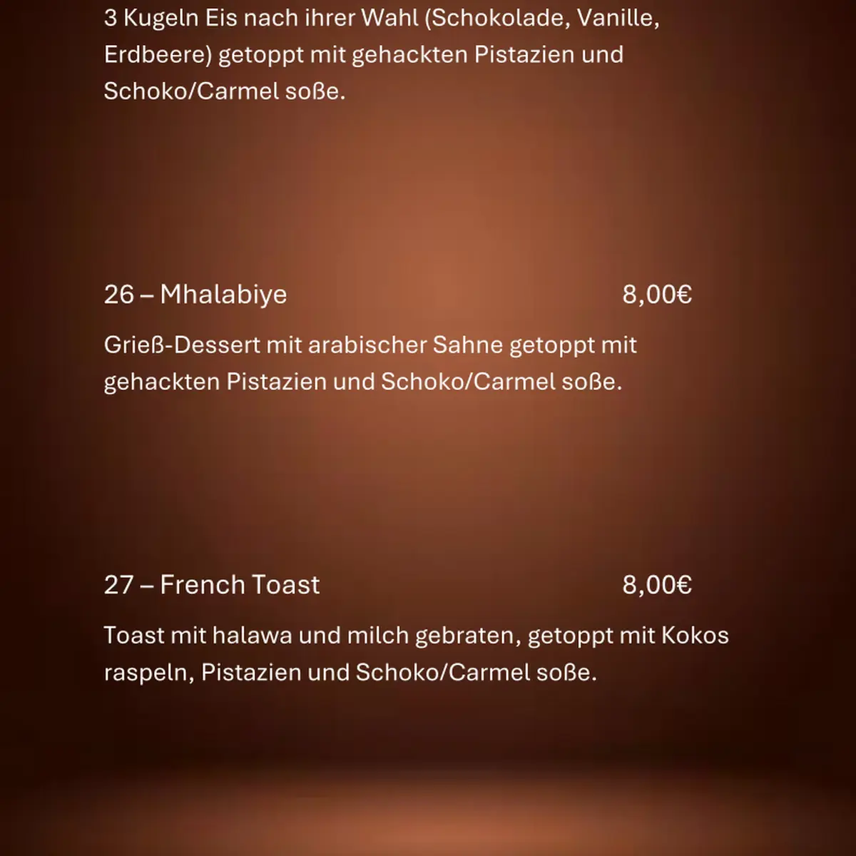 Speisekarte, Fattush - Syrisches Restaurant Schwabach