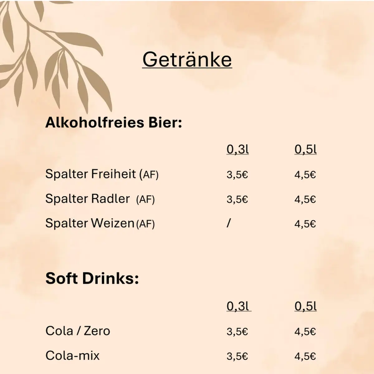 Speisekarte, Fattush - Syrisches Restaurant Schwabach
