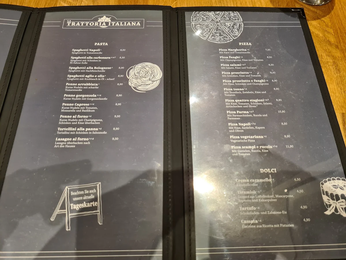 Speisekarte, La Trattoria Italiana