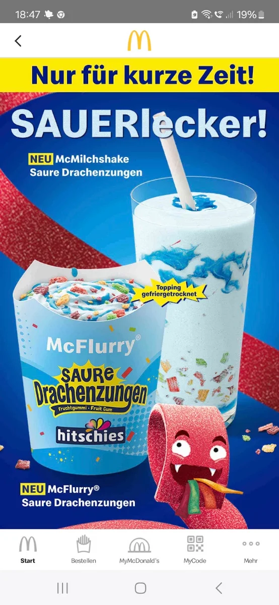 Speisekarte, McDonald's