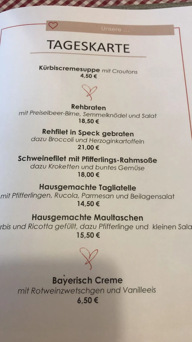 Speisekarte, Neuwirt Hotel-Gasthof-Catering