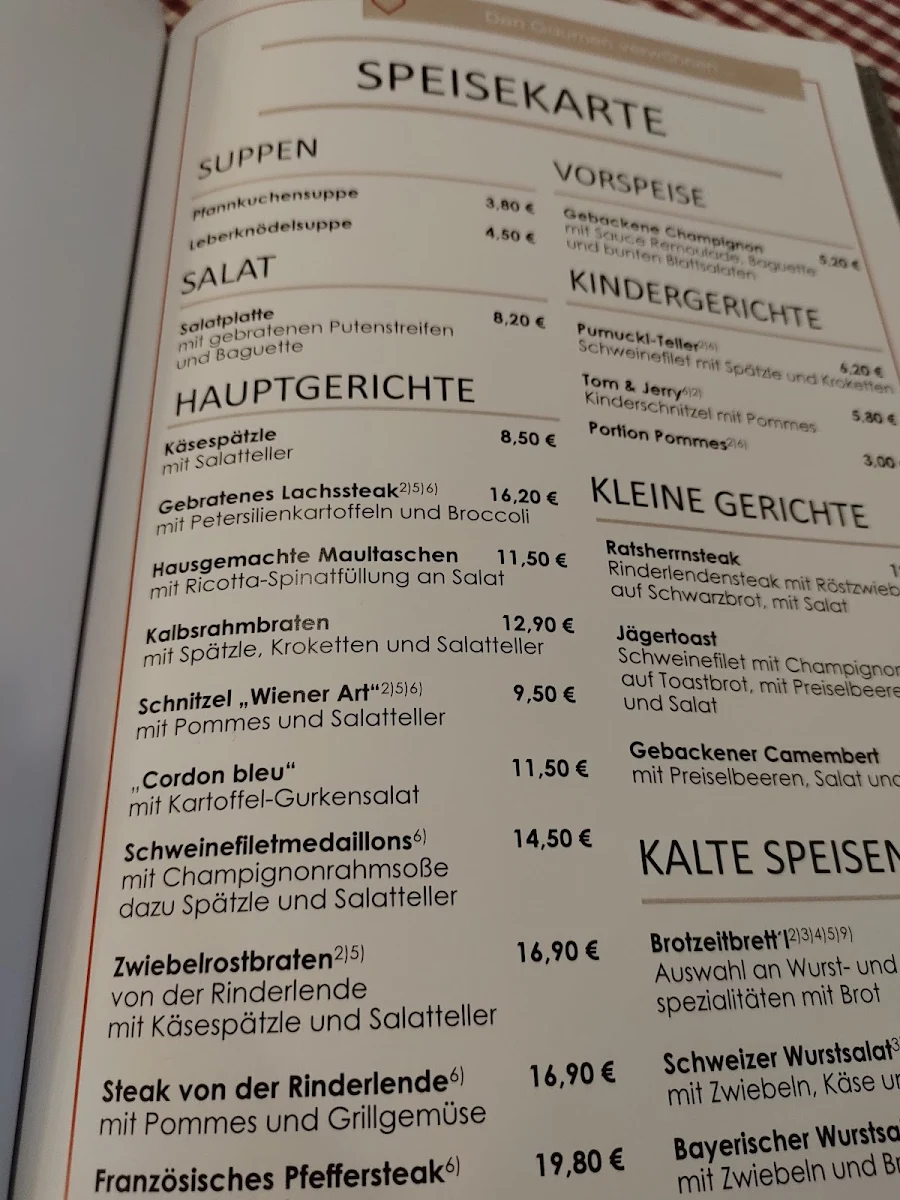 Speisekarte, Neuwirt Hotel-Gasthof-Catering