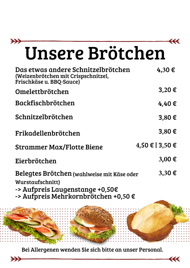 Speisekarte, Café KOMMpakt
