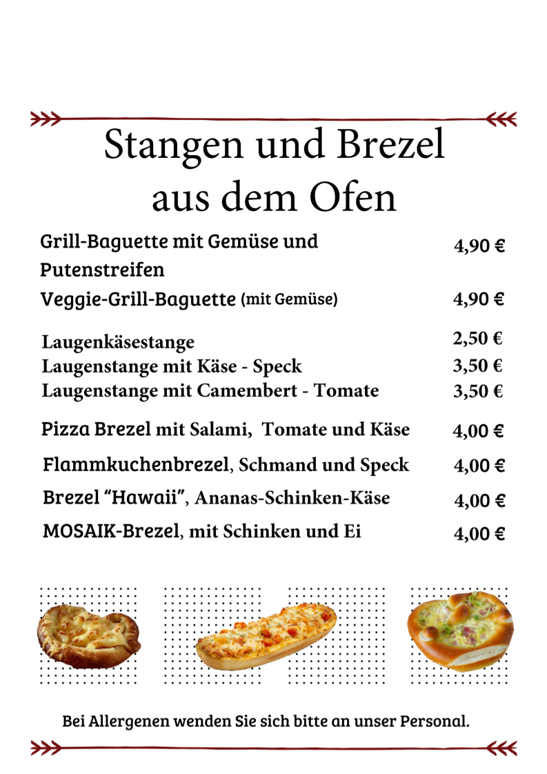 Speisekarte, Café KOMMpakt
