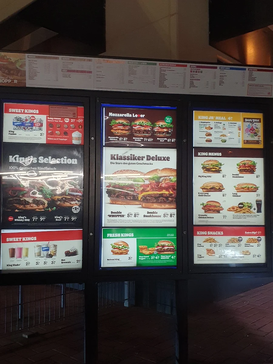 Speisekarte, Burger King Lingen