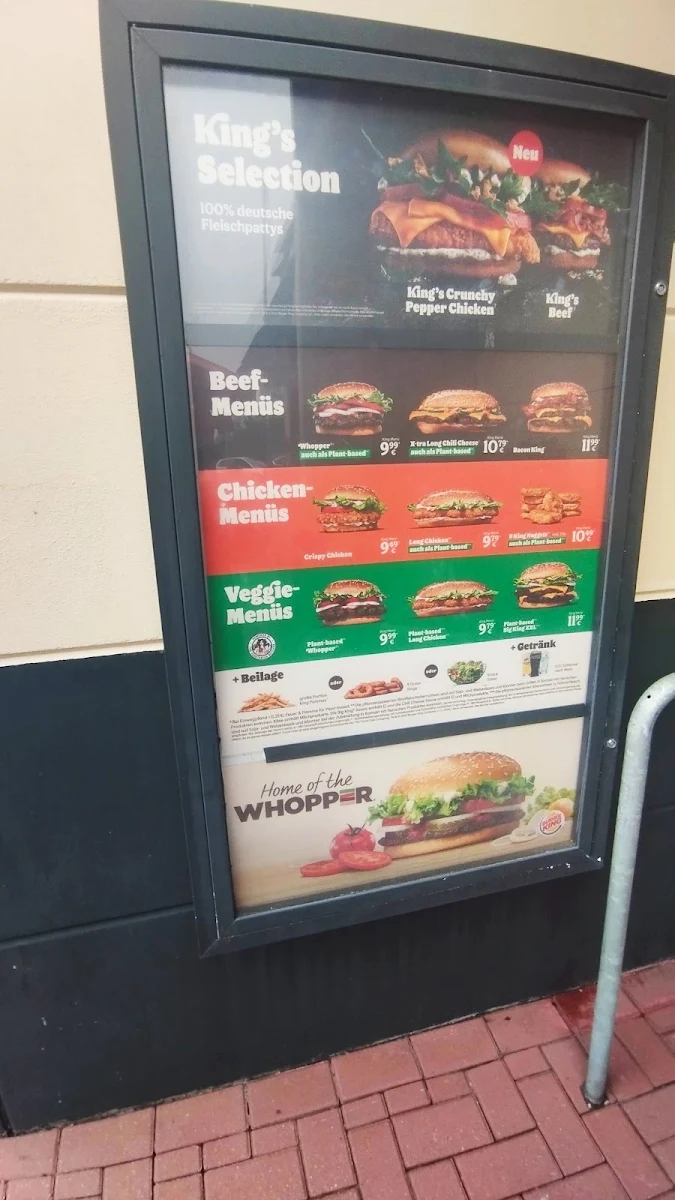 Speisekarte, Burger King Lingen