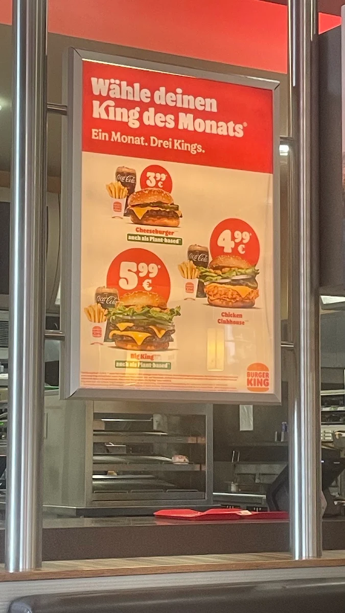 Speisekarte, Burger King Lingen