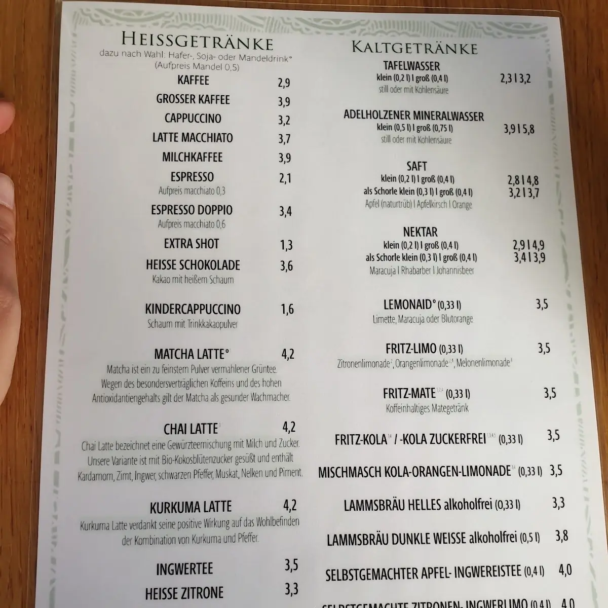 Speisekarte, Katzentempel München