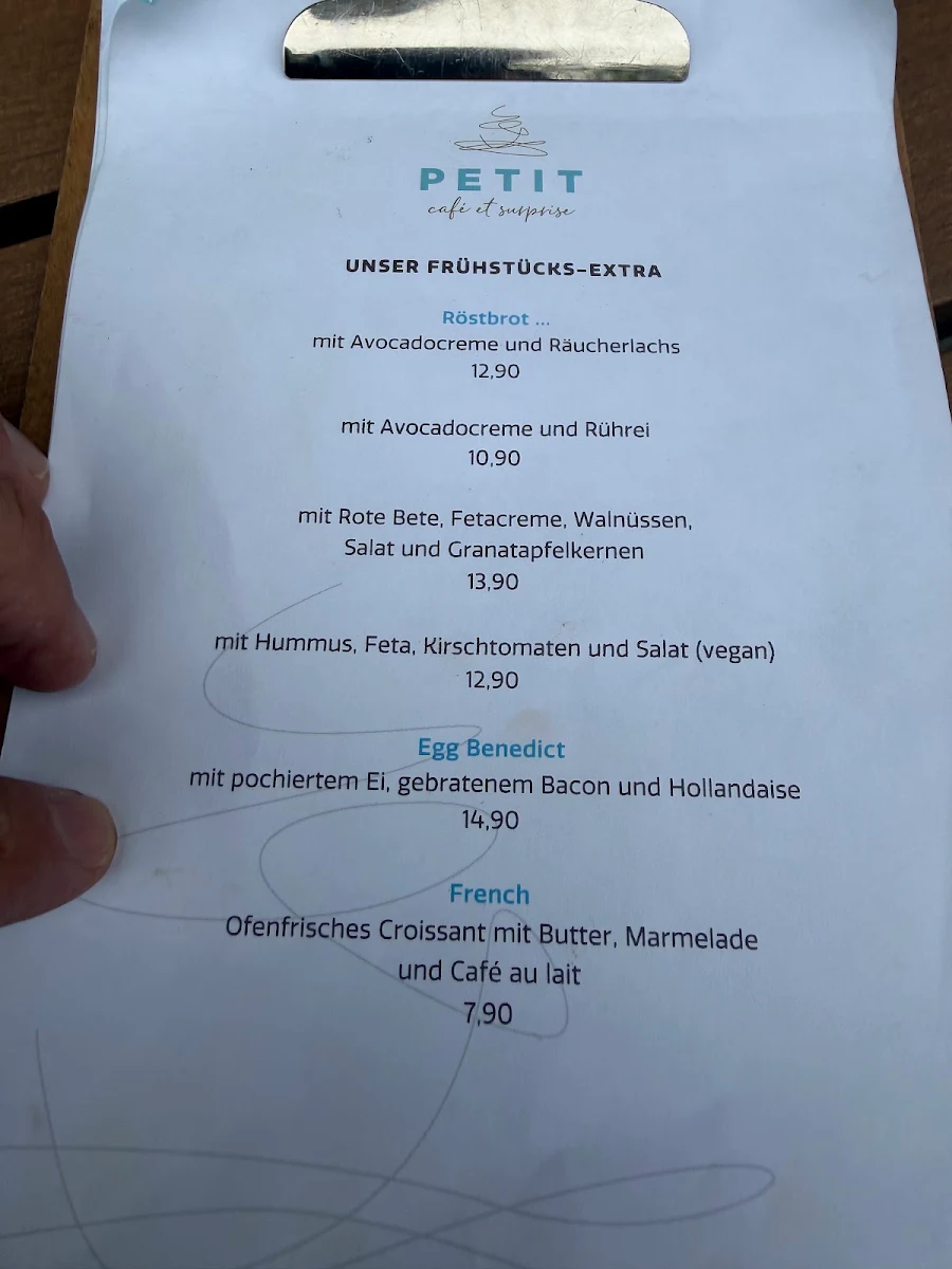 Speisekarte, Petit Café et Surprise
