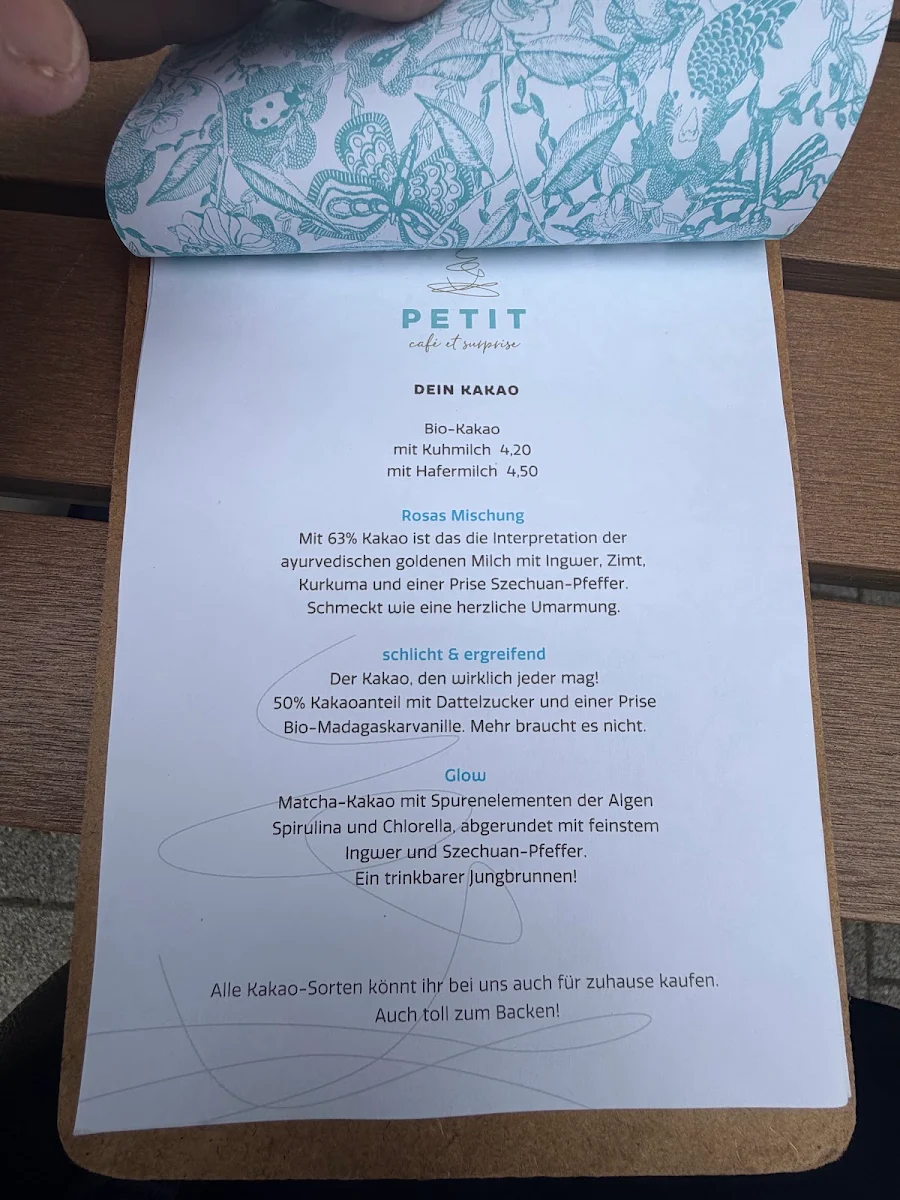 Speisekarte, Petit Café et Surprise