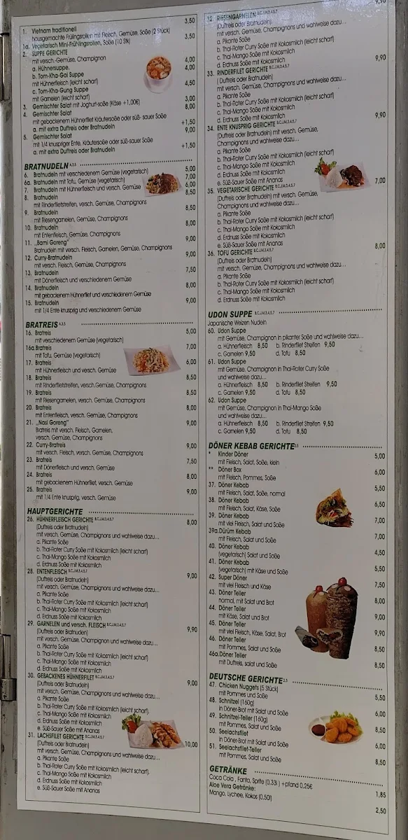 Speisekarte, Asia Imbiss & Döner Kebap