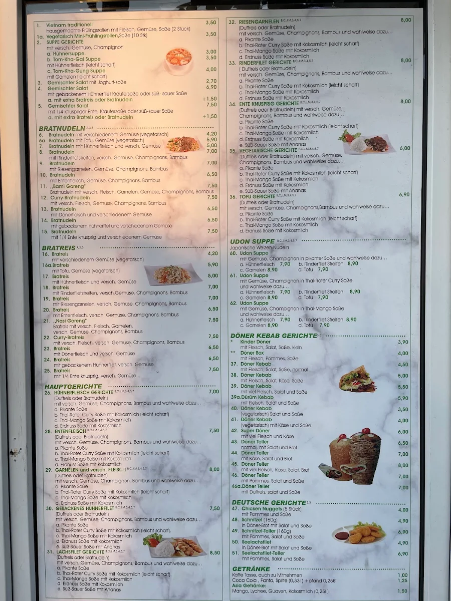 Speisekarte, Asia Imbiss & Döner Kebap