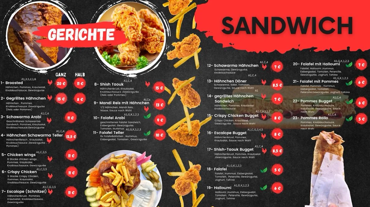 Speisekarte, CHICKEN ONE
