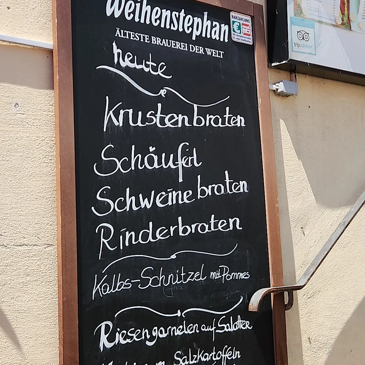Speisekarte, Gasthof zum Bayerischen