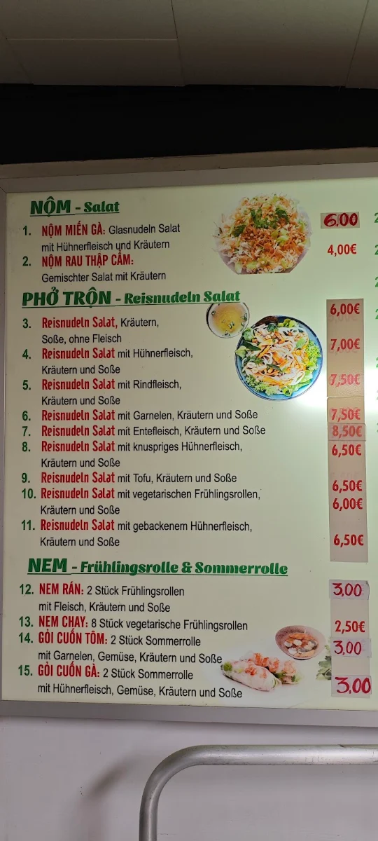 Speisekarte, Pho Kim Ngoc