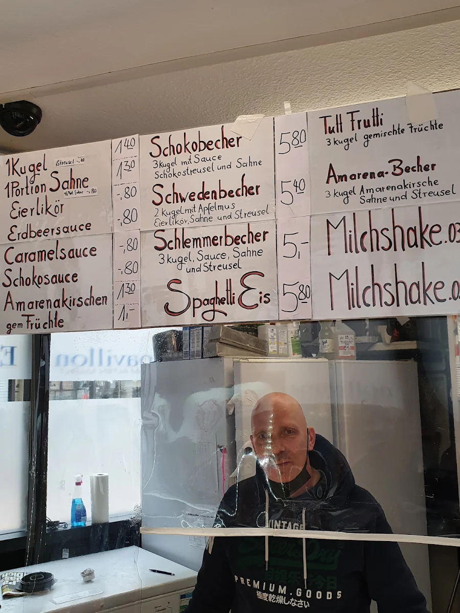 Speisekarte, Eispavillon am Alten Markt