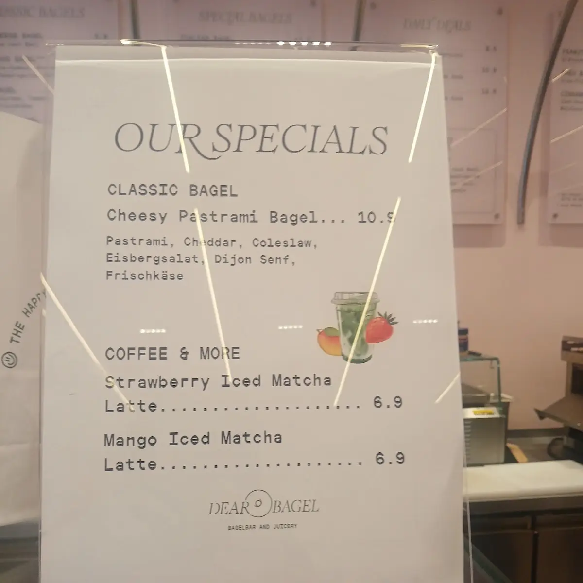 Speisekarte, Dear Bagel Mannheim