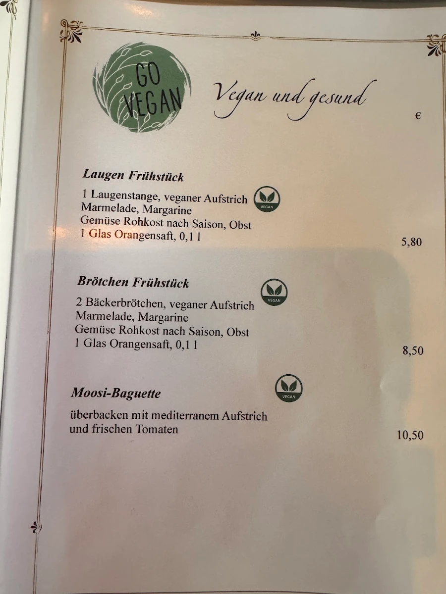 Speisekarte, MOOSI Lesecafe - Constanze Kaltenbach