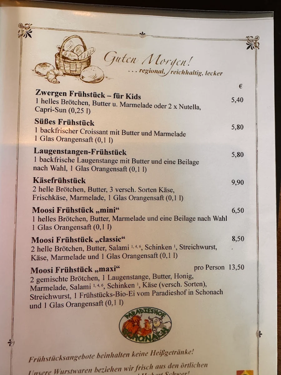 Speisekarte, MOOSI Lesecafe - Constanze Kaltenbach