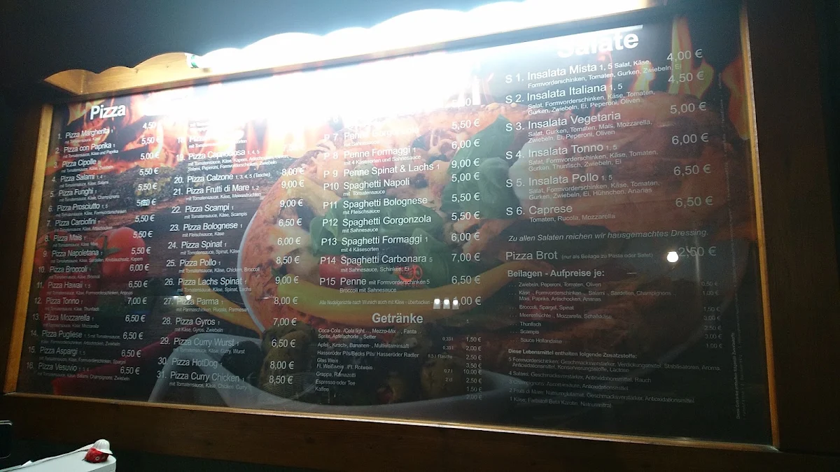 Speisekarte, Pizza Haus