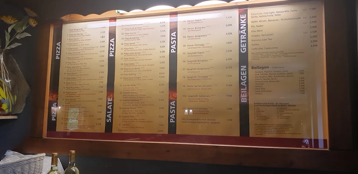 Speisekarte, Pizza Haus