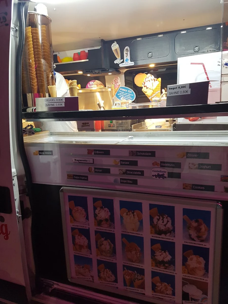 Speisekarte, 5 Eiswagen Erfurt Jena Weimar Apolda Manco Eis Produktion + Lieferung