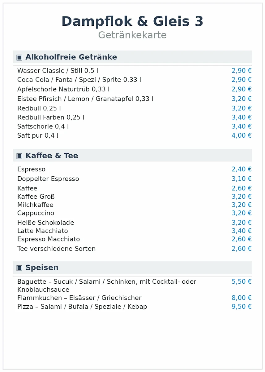Speisekarte photo 1