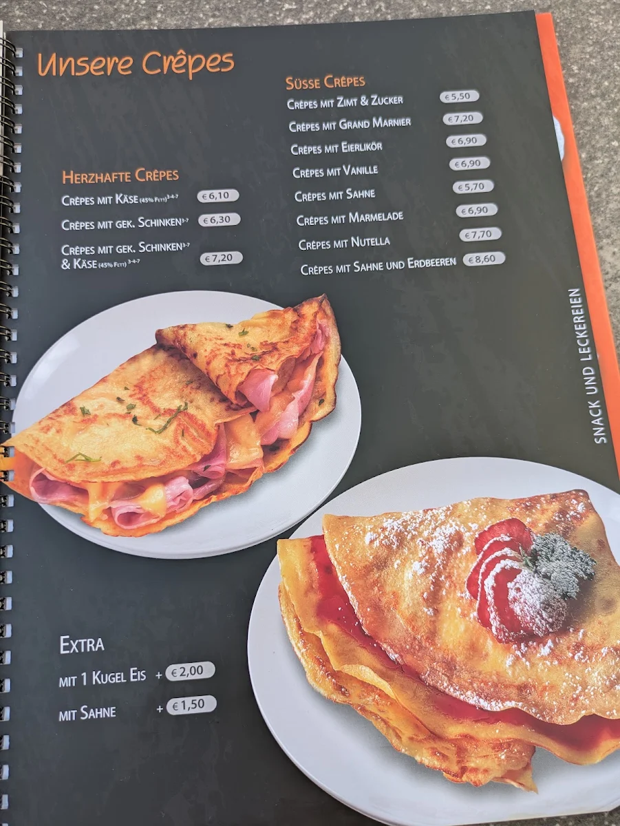 Speisekarte, Eiscafé Riva