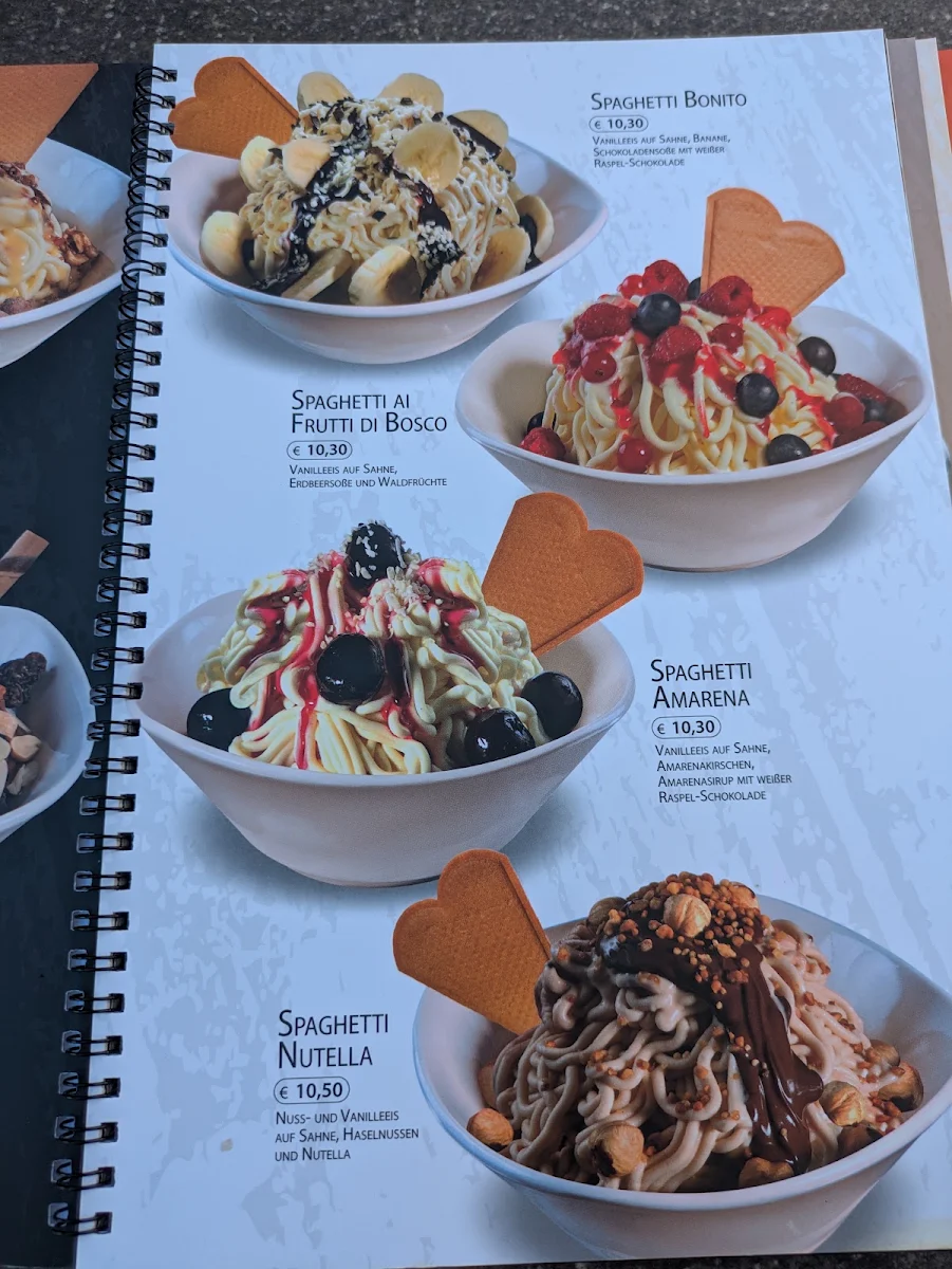 Speisekarte, Eiscafé Riva