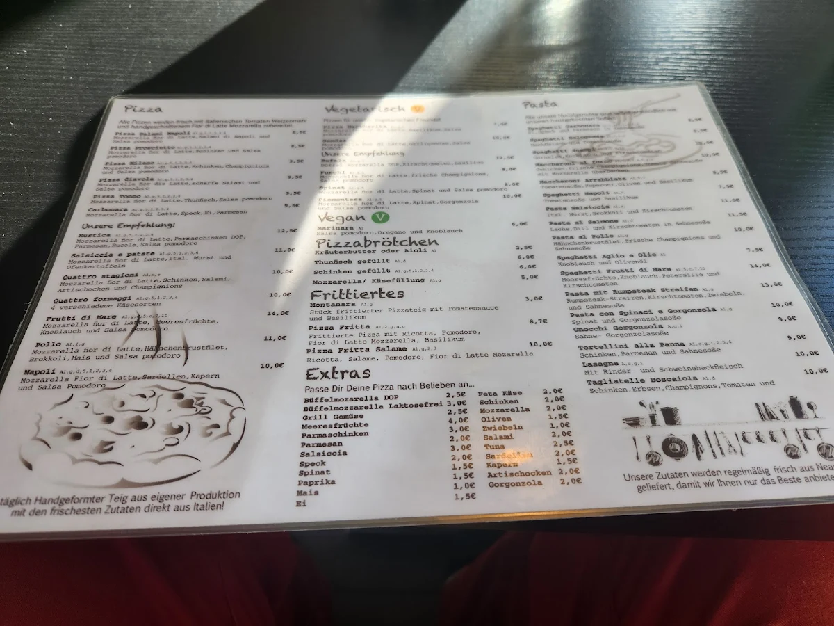 Speisekarte, Made in italy - Neapolitanische Pizza