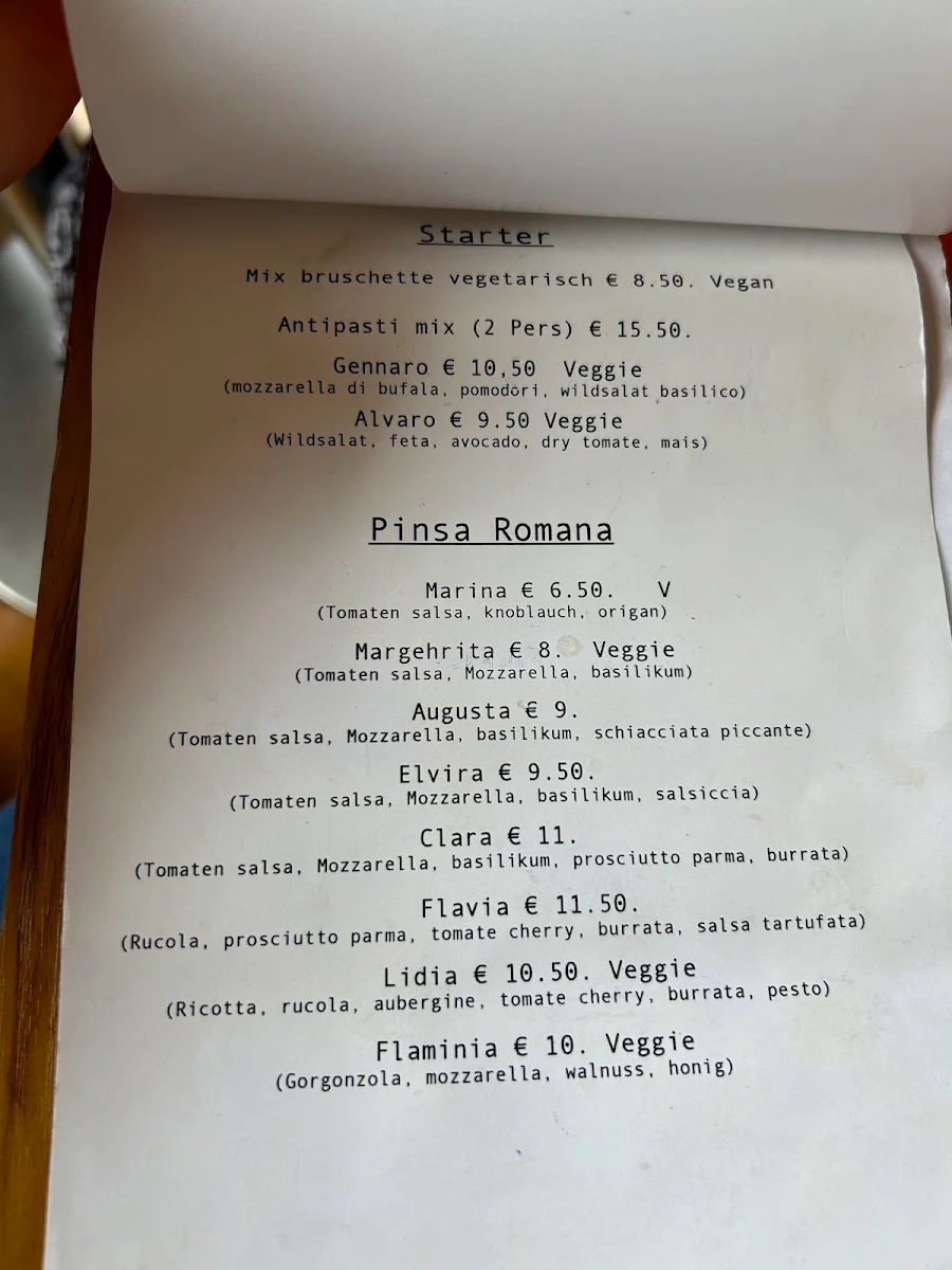 Speisekarte, Ripieno